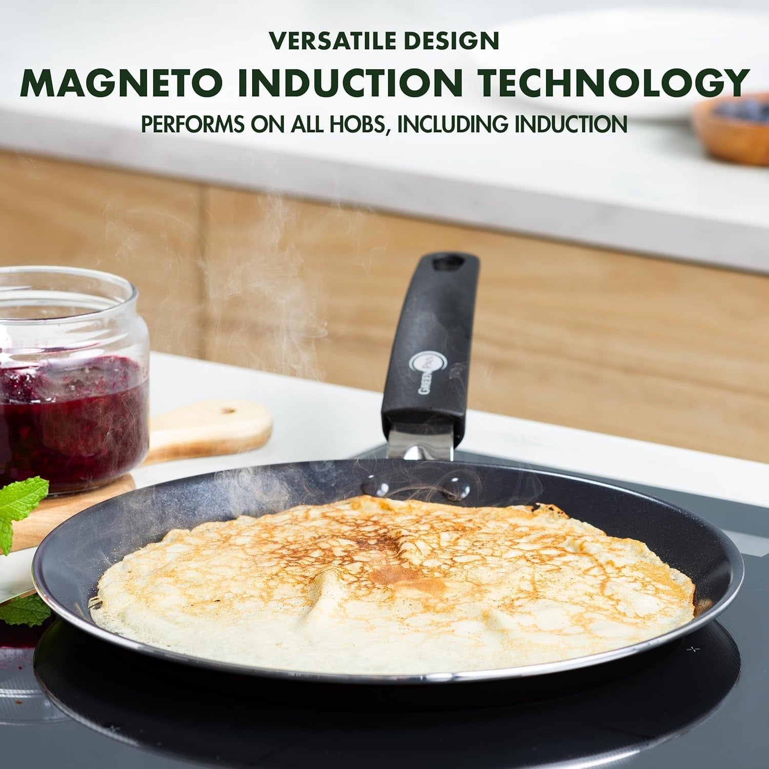 28cm Ceramic Non-Stick Crepe Pan PFAS-Free Induction