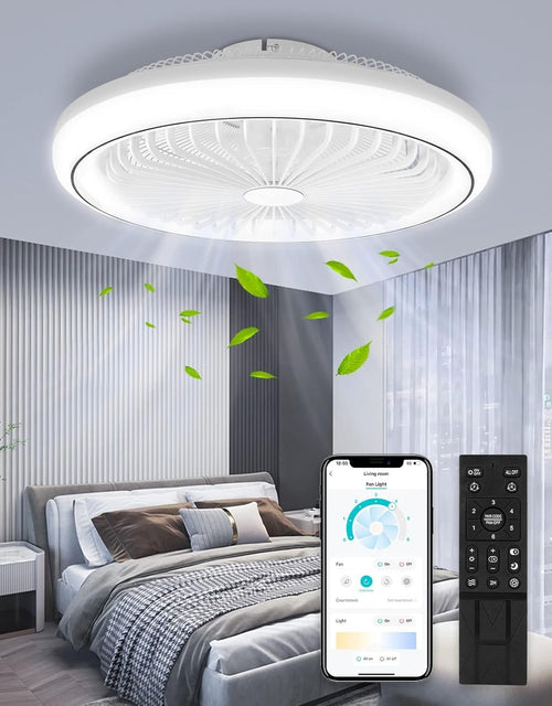 47CM LED Ceiling Fan Light, 6 Speeds, 3 Colors, Stepless Dimming, App & Remote