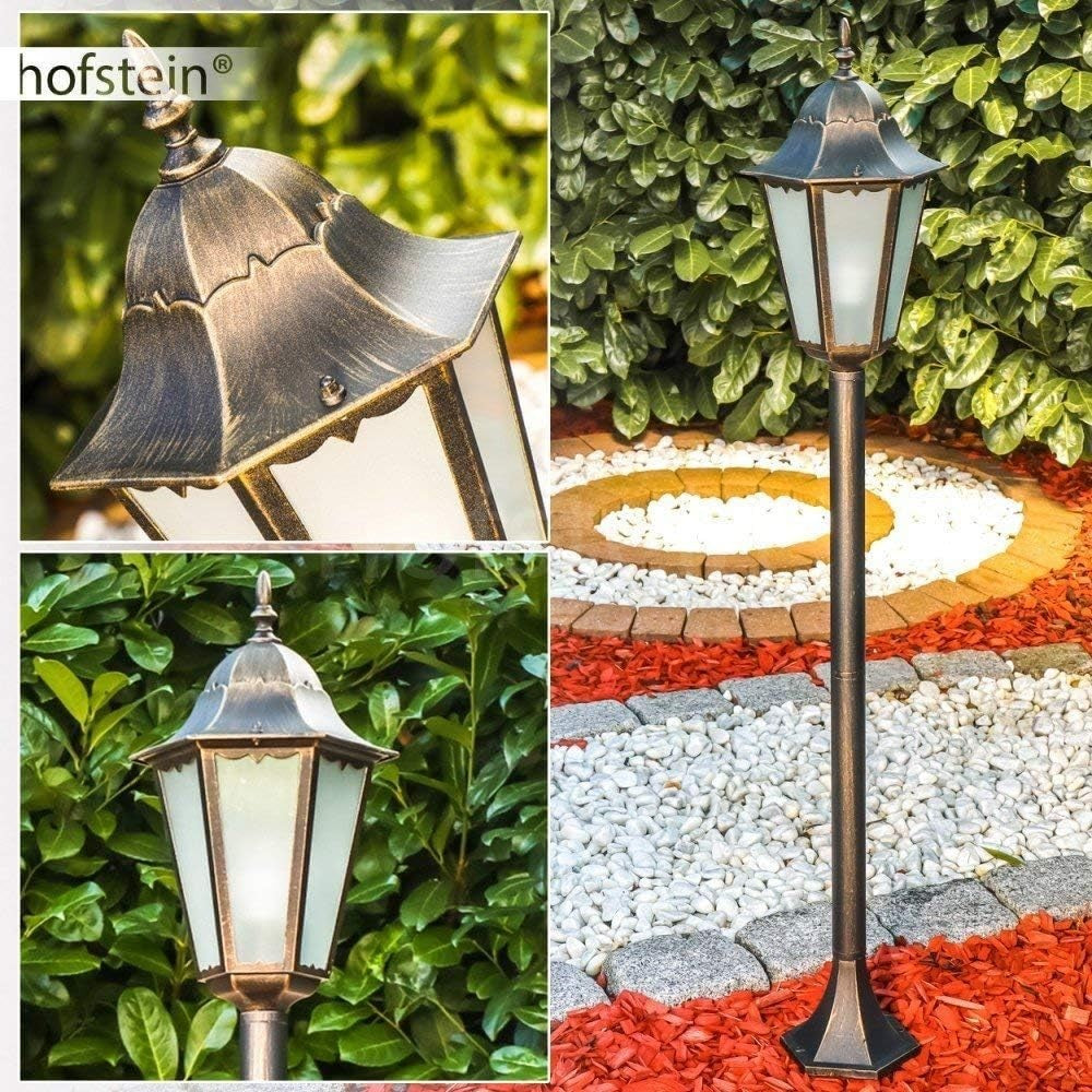 Garden Lamp Post Brown Gold 120cm Outdoor Lantern Light IP44 E27