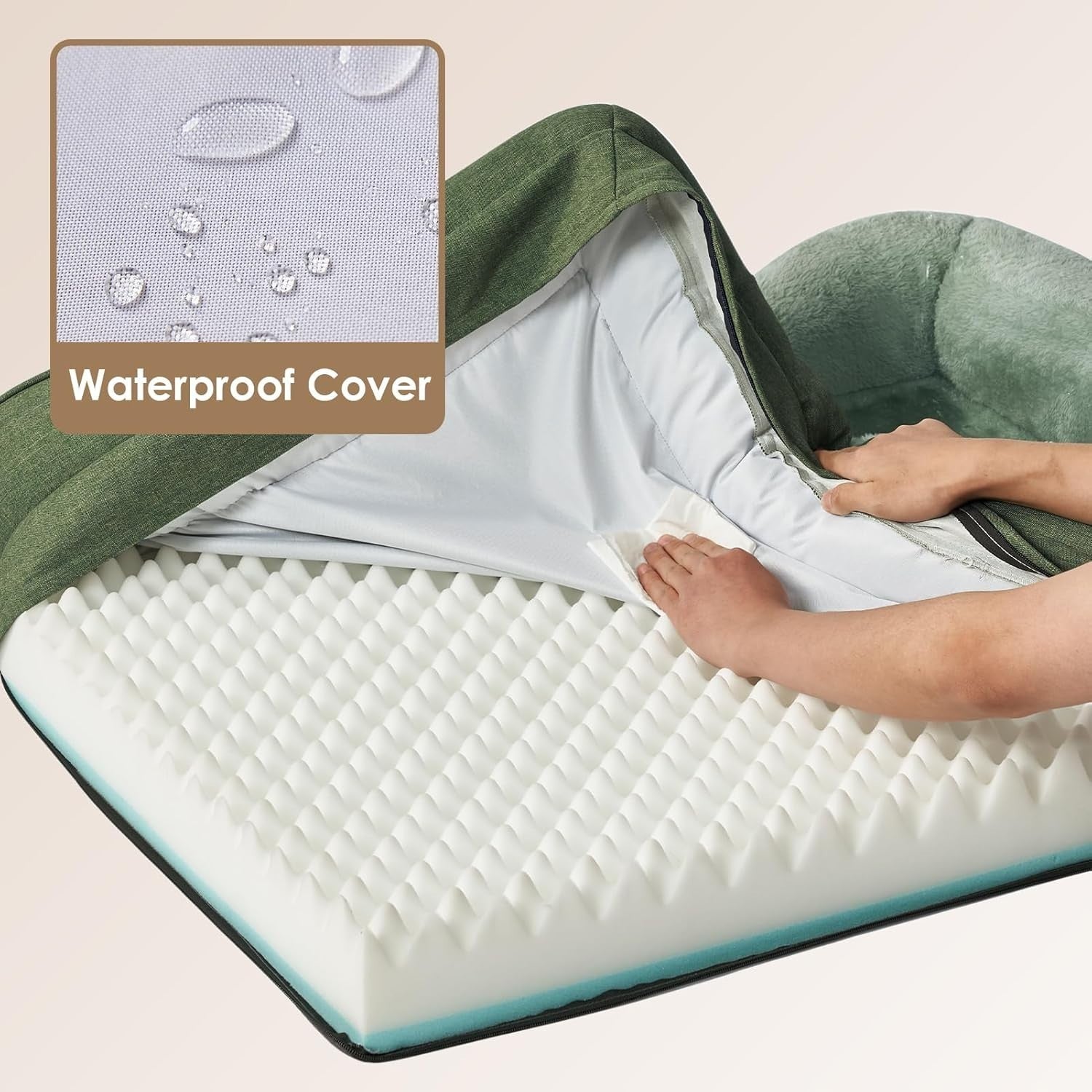 Medium Waterproof Orthopedic Dog Sofa Memory Foam 76x51x16cm