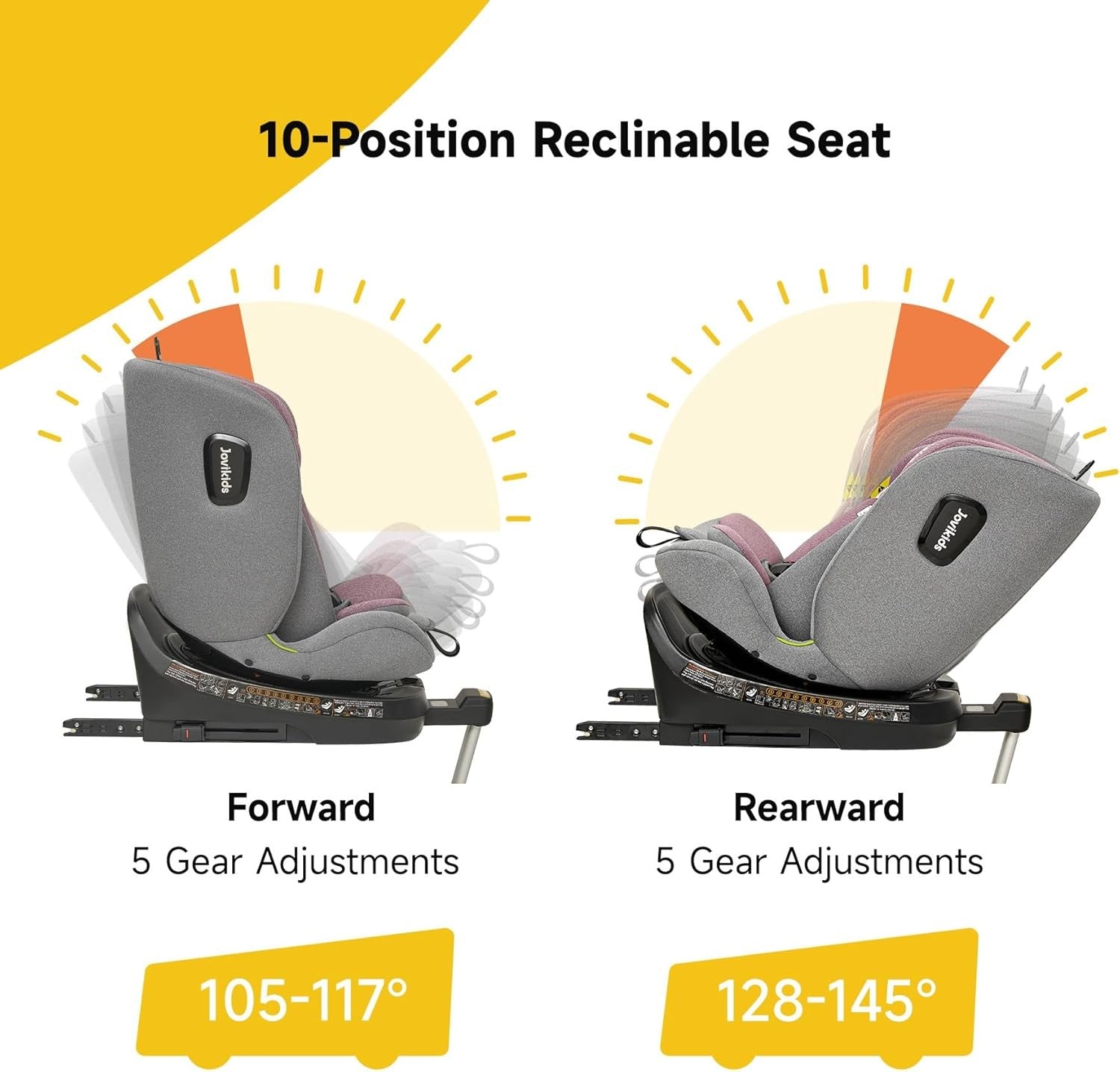 360° Rotating i-Size Baby Car Seat ISOFIX 40–150cm ERF Recline Safety