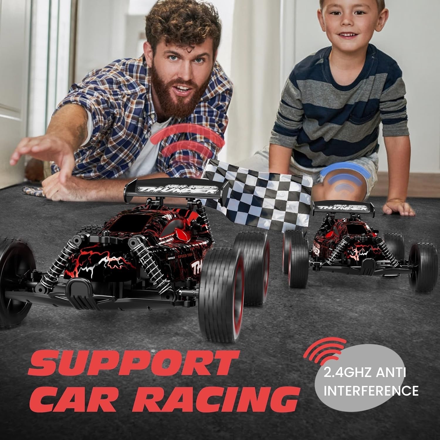 Remote Control Car 1:18 Scale 20KM/H LED RC Car Toys Gift for Boys & Girls