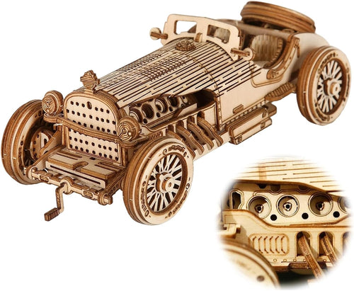 3D Wooden Car Puzzle Model Kit for Teens & Adults - Easy DIY Craft