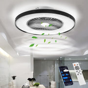 Smart LED Ceiling Fan Light, Stepless Speed, Dimmable 3000-5500K, Black