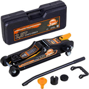 2.5 Ton Low Profile Trolley Jack 80–360mm w/ Case, SUV Adapter & Rubber Pads