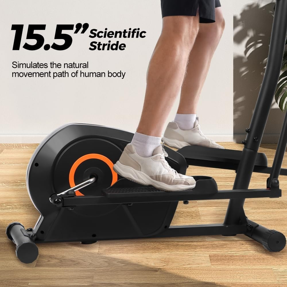 Quiet Magnetic Elliptical Cross Trainer 8-Level Resistance Home Gym