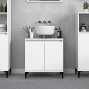 Modern White Bathroom Sink Cabinet | Under Sink Storage Unit 58x33x60cm