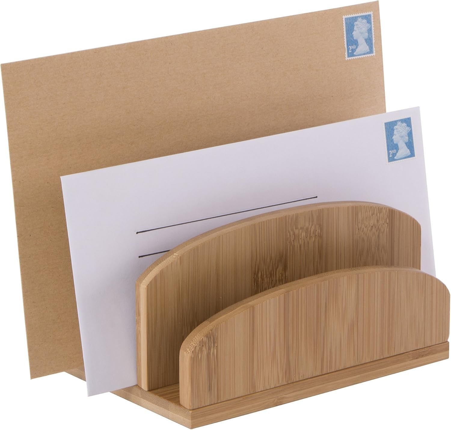 Bamboo Letter Holder & Mail Sorter Desk Organizer 10-Pack – Compact Storage