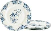8 Inch Bone China Dessert Plates Set of 4 Blue Floral Salad Pasta Dishes