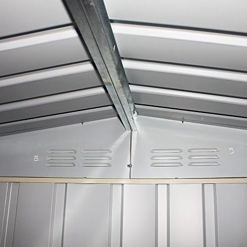 8x6ft Heavy Duty Metal Garden Storage Shed with Lockable Sliding Doors Green