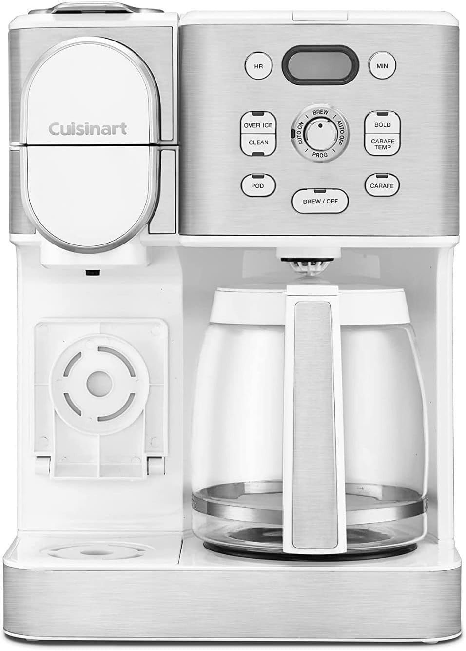 12 Cup Coffee Maker Hot & Iced Brewer Single Serve Glass Carafe Stainless Steel