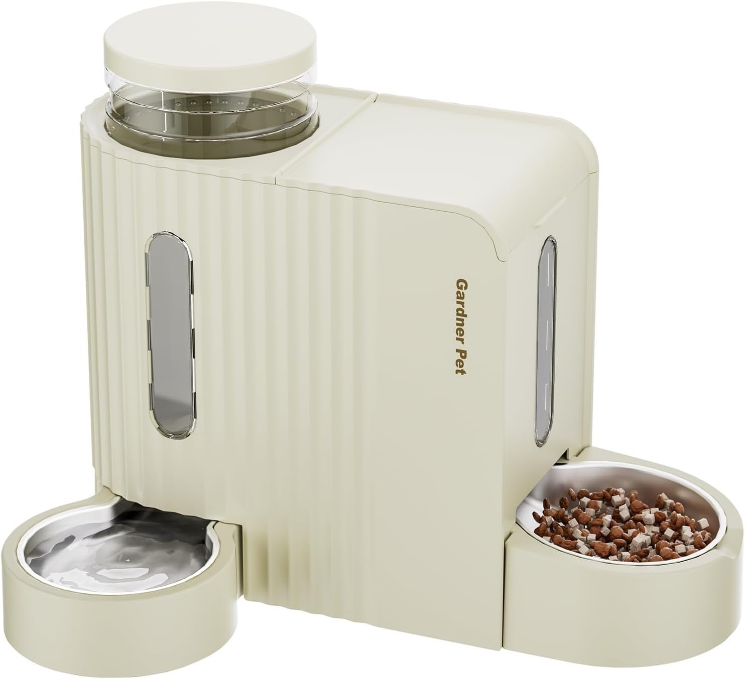 2 in 1 Gravity Pet Feeder Water Dispenser 3L Auto Food Station Beige