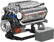 V8 Engine Model Kit 535Pcs Motor Build Set | Realistic Working STEM Toy