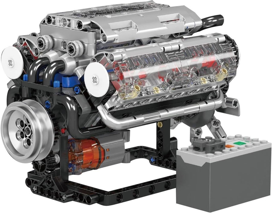 V8 Engine Model Kit 535Pcs Motor Build Set | Realistic Working STEM Toy