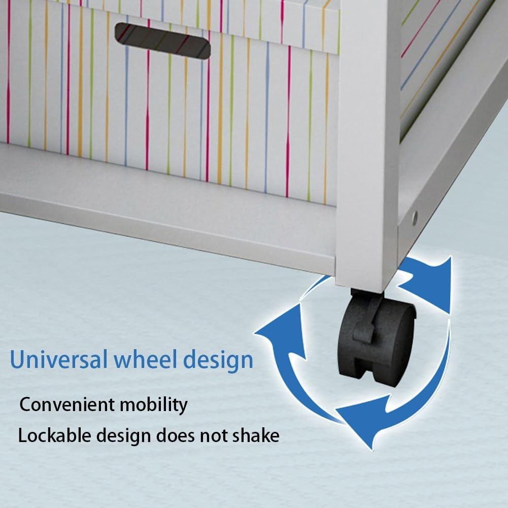 White Overbed Table with Wheels Adjustable Foldable Bedside Laptop Desk