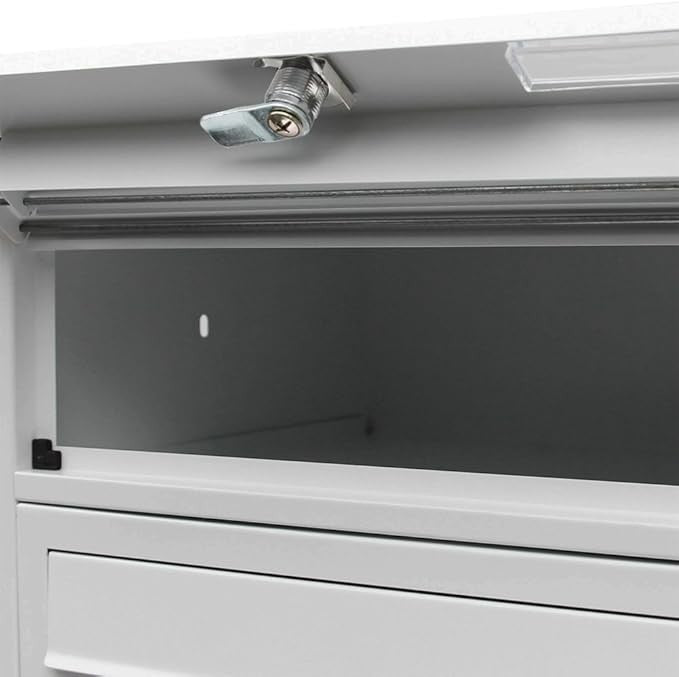 Multi Door Mailbox System 10 Lockable Silver Steel Post Box Freestanding