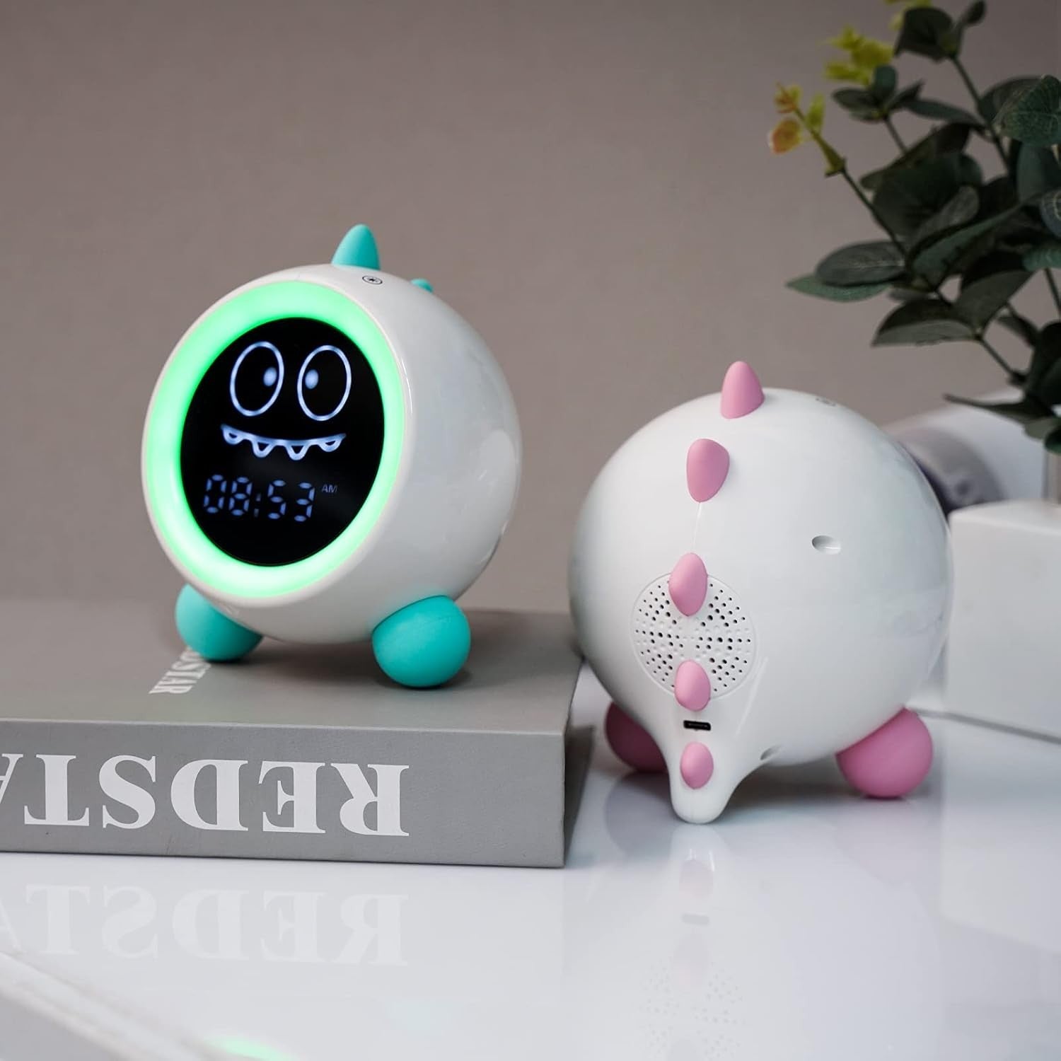Green Kids Sleep Training Alarm Clock Night Light Sound Machine Toddler