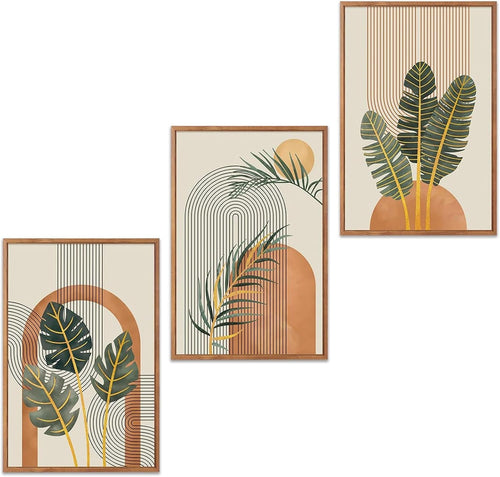 3PCS Wooden Boho Wall Art 30x20cm Geometric Hanging Decor