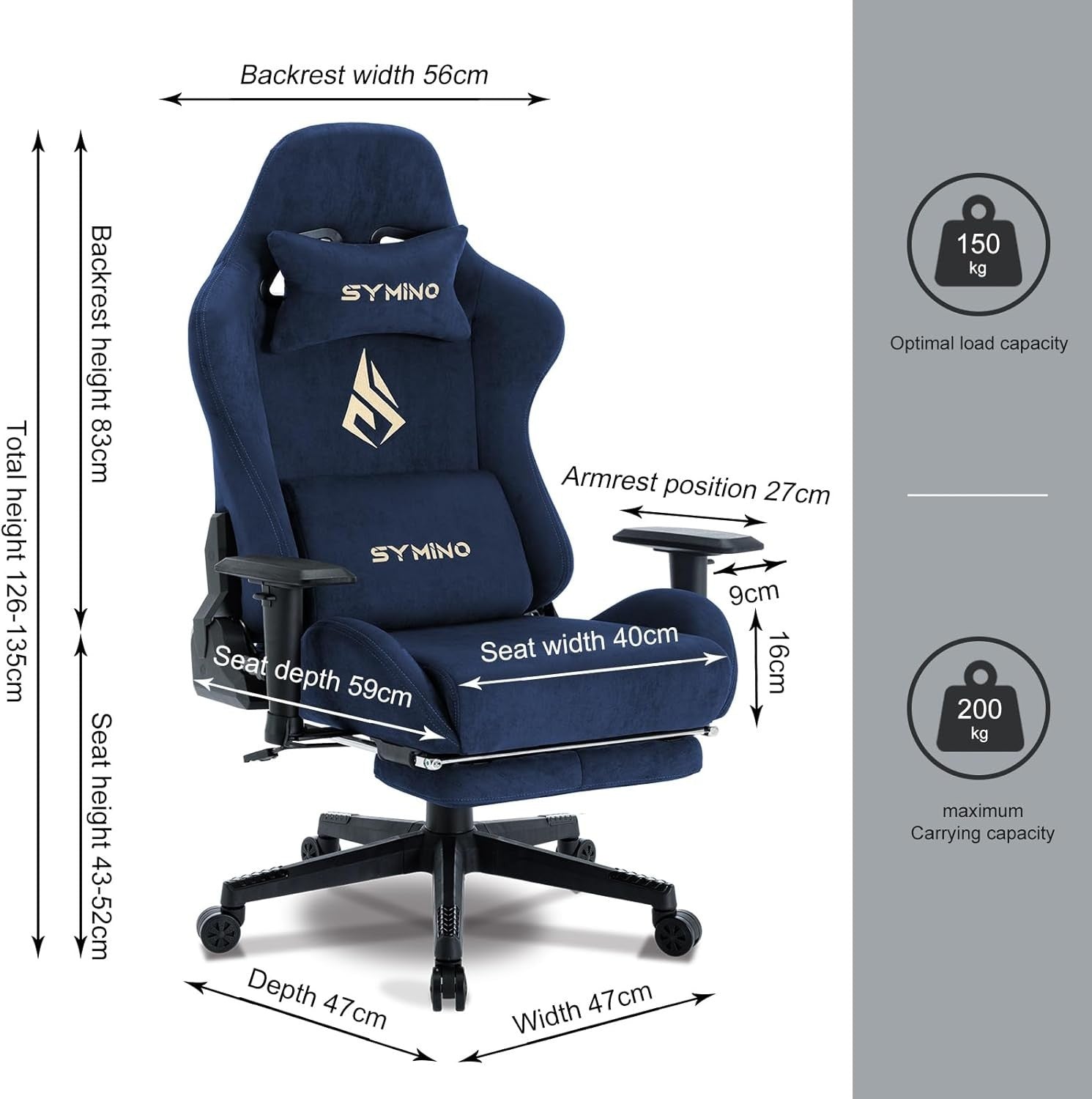 Adjustable Gaming Chair Large Faux Suede Swivel Office Desk Recliner