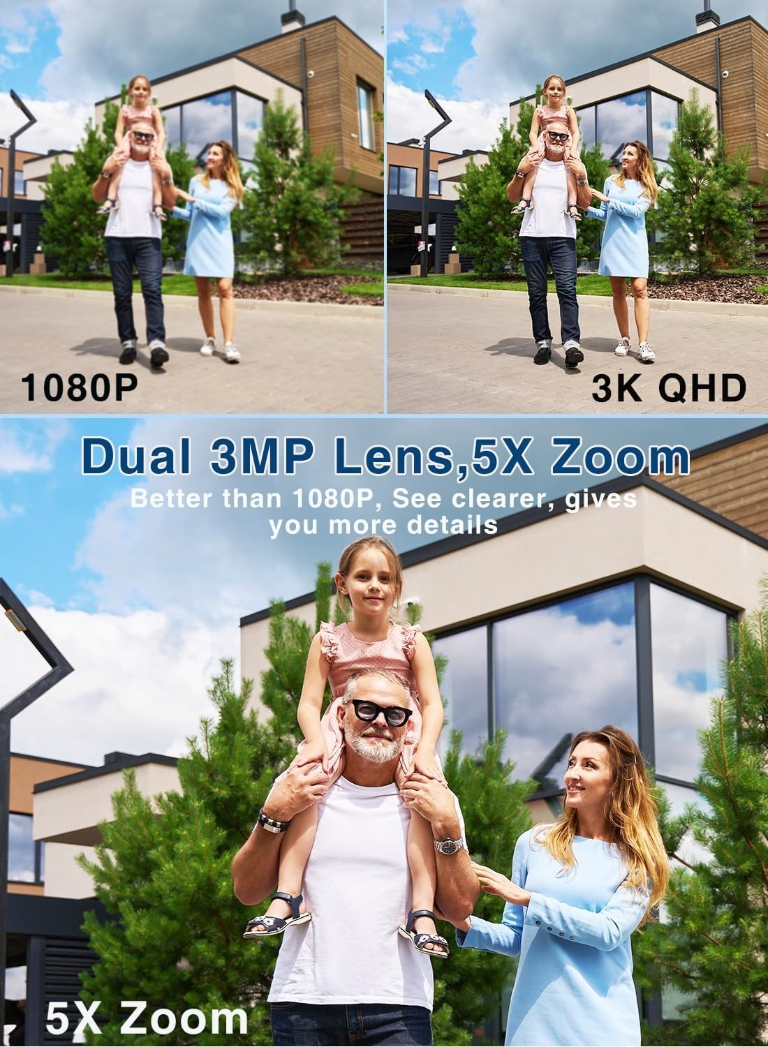 6MP Dual Lens Security Camera 3K WiFi CCTV 360° Color Night Vision
