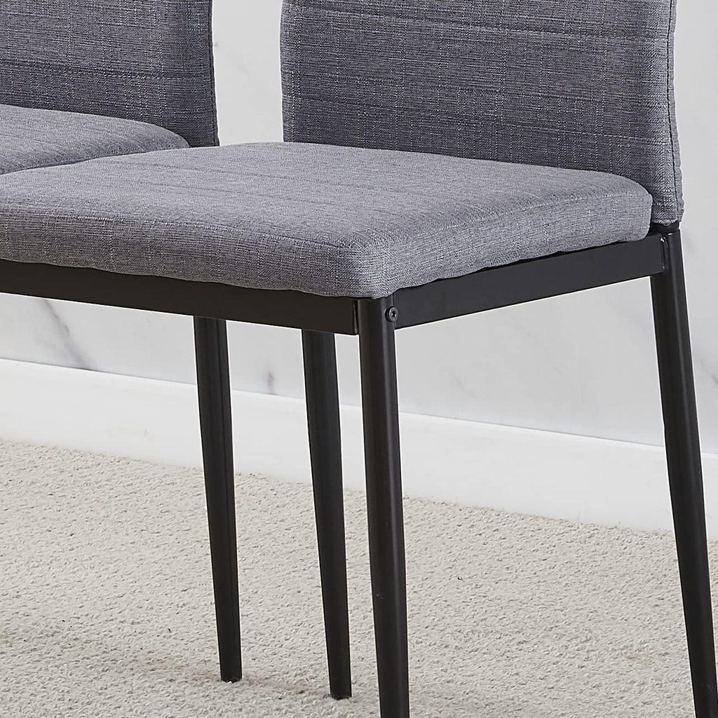 5pc White Dining Table Set for 4 Small Space Kitchen Room Modern Grey