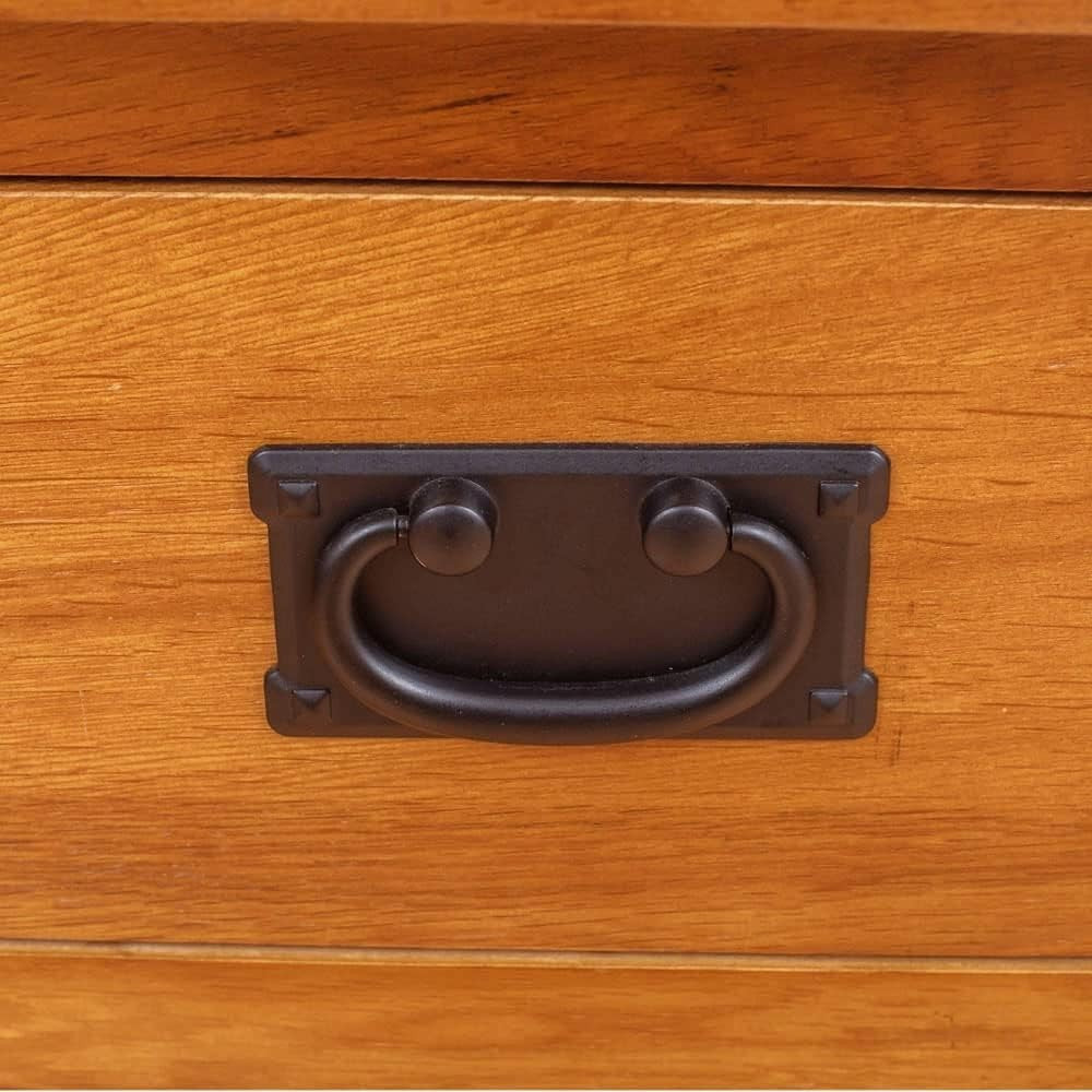 Rustic Oak Sideboard Cabinet 2 Door 2 Drawer Solid Wood Storage Unit
