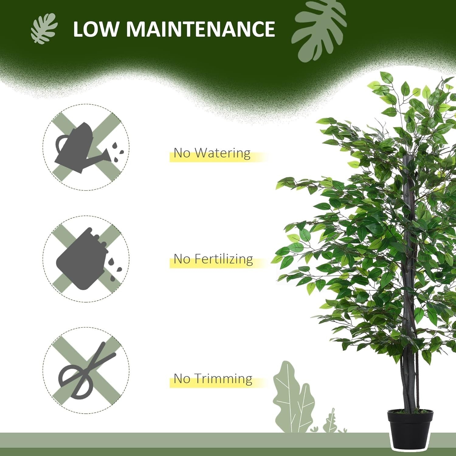 Artificial Banyan Tree 145cm Faux Green Plant Potted Indoor Home Garden Decor