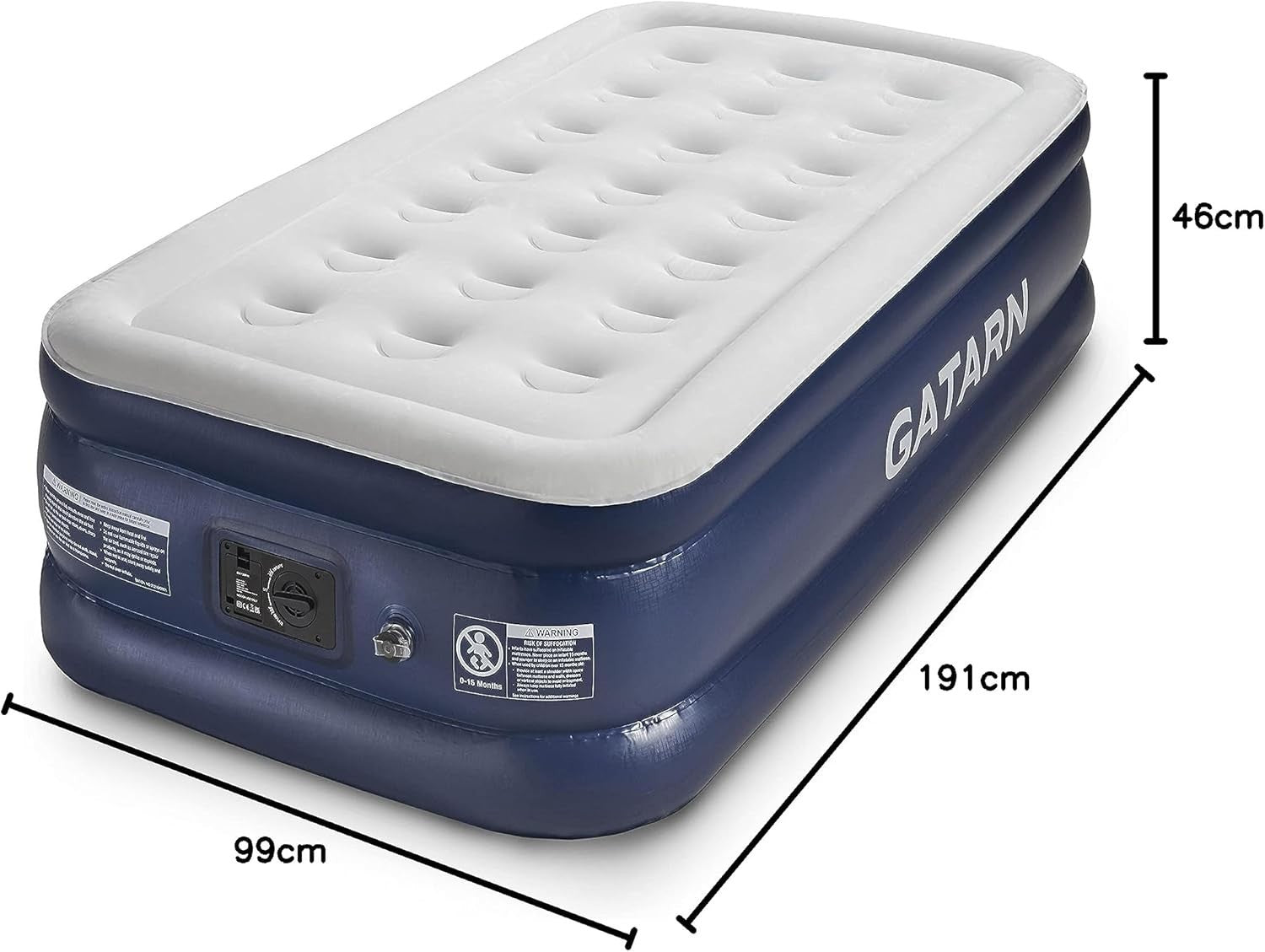 Single Air Mattress with Built-In Electric Pump – Inflatable Bed for Guests & Ca
