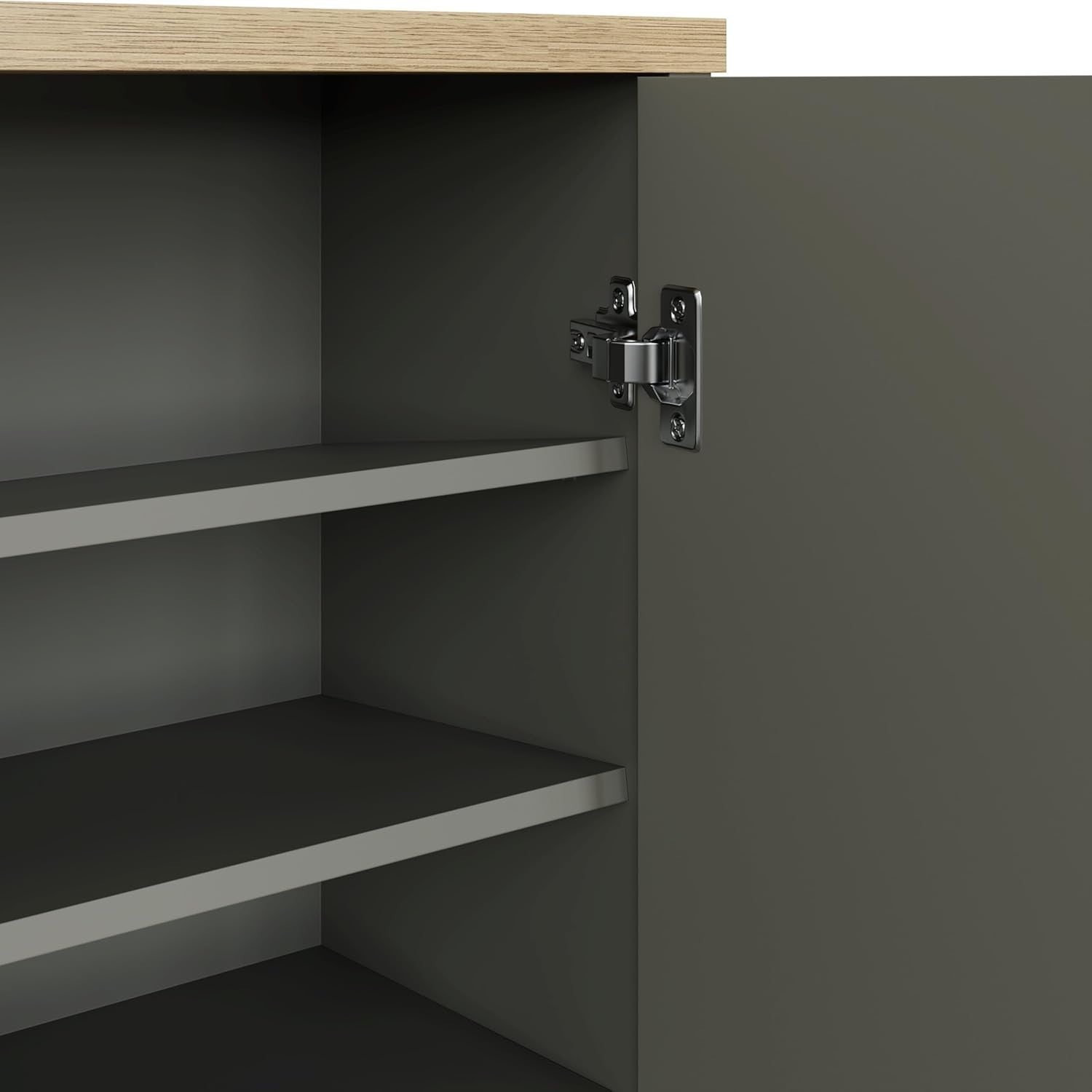 Grey 2 Door Shoe Storage Cabinet with Adjustable Shelves – Slim & Stylish