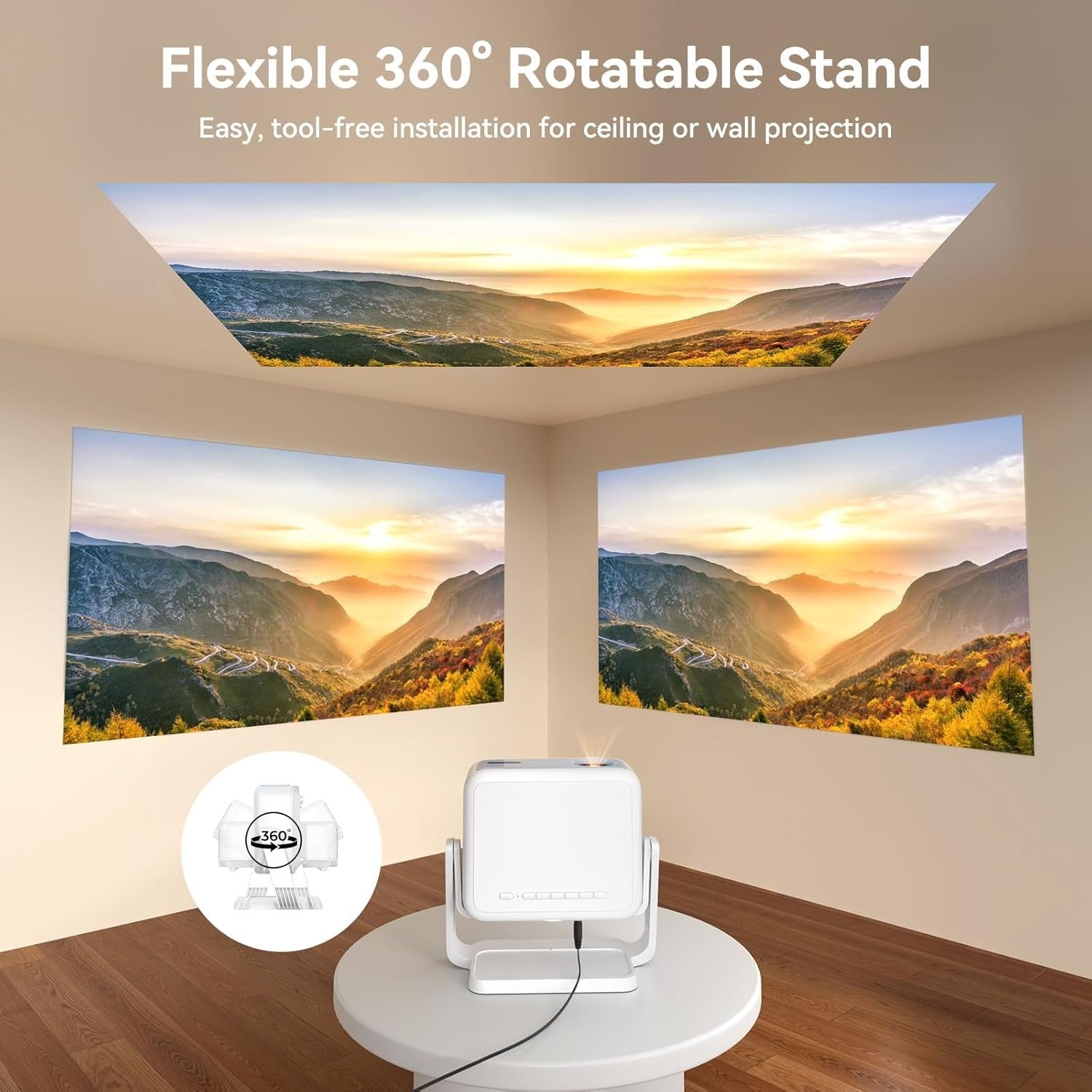 1080P Smart Projector 4K WiFi Bluetooth Netflix Whale TV Home Cinema