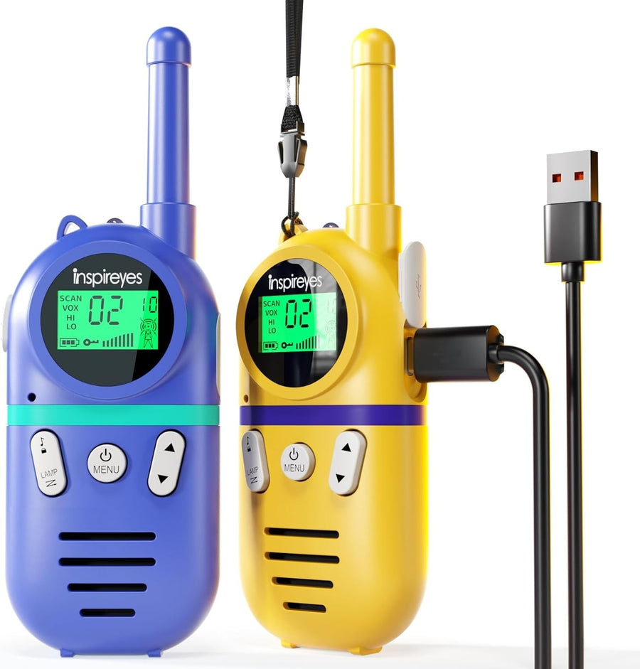 Kids Rechargeable Walkie Talkies 2 Pack Long Range VOX 48H Battery