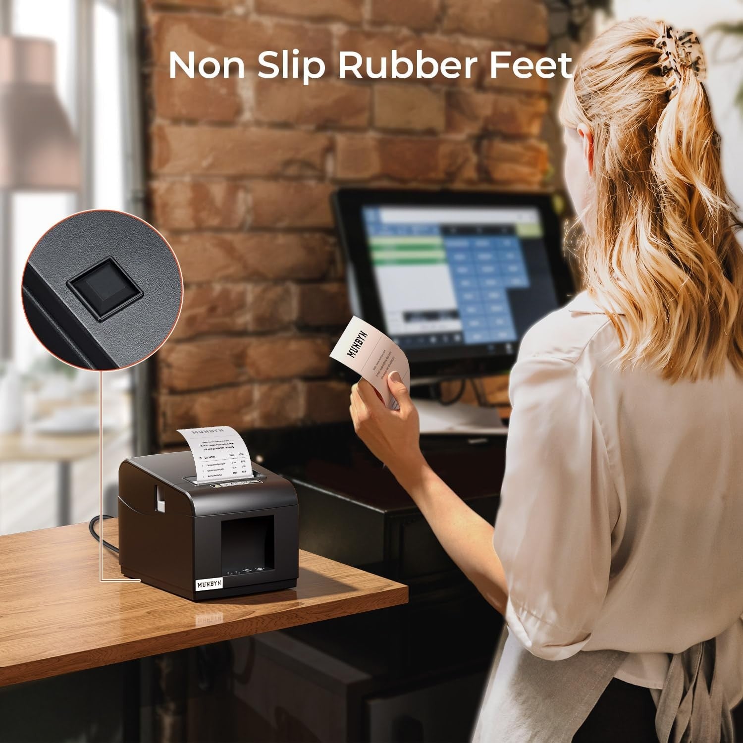 MUNBYN P072 80mm USB Thermal Receipt Printer – Auto Cutter POS for Windows Mac