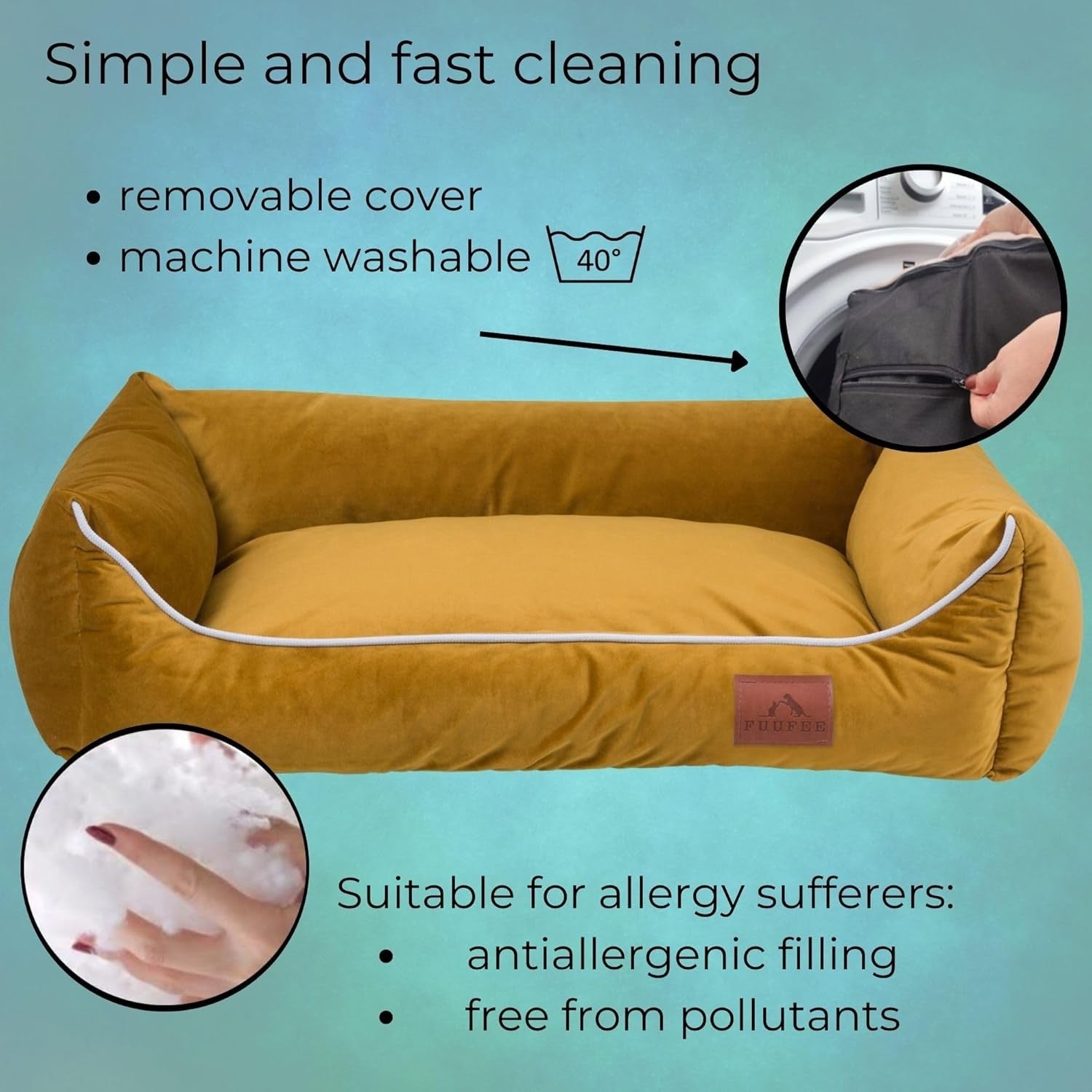 Luxury Dog Bed 100x80cm Orthopedic Washable Sofa