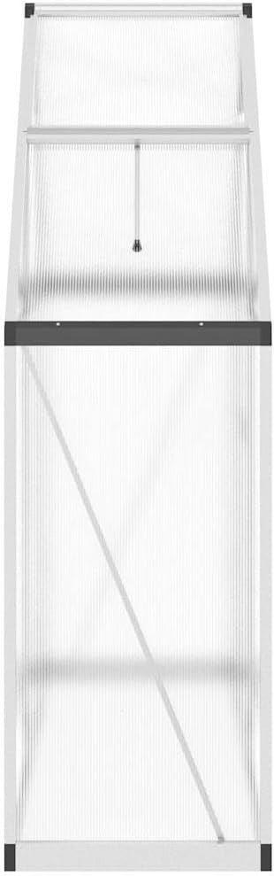 Compact Walk-In Greenhouse 169x58x195cm Silver Aluminium Frame UV Polycarbonate