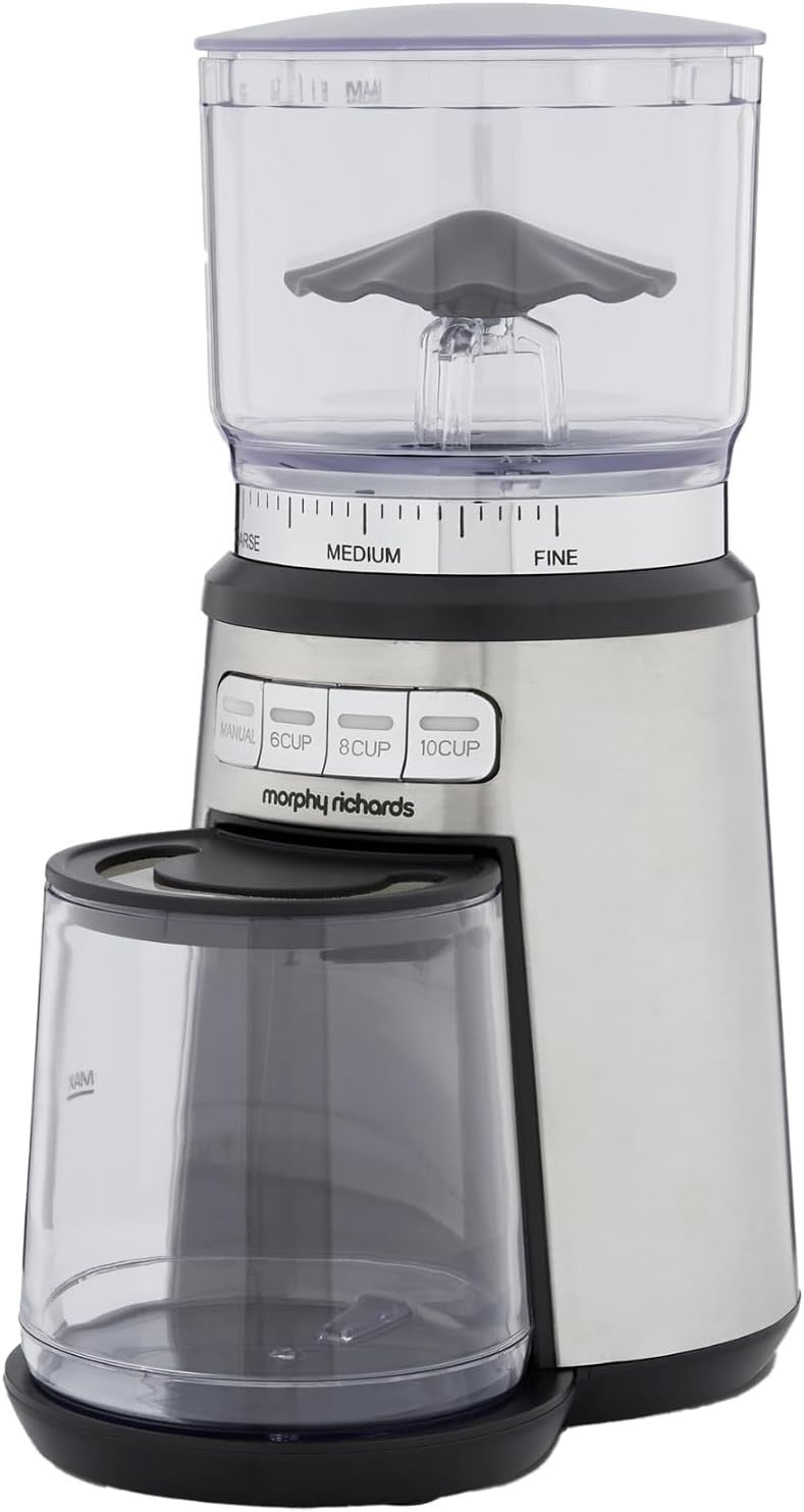 Electric Coffee Grinder 20 Settings, Burr Precision, 200g Capacity