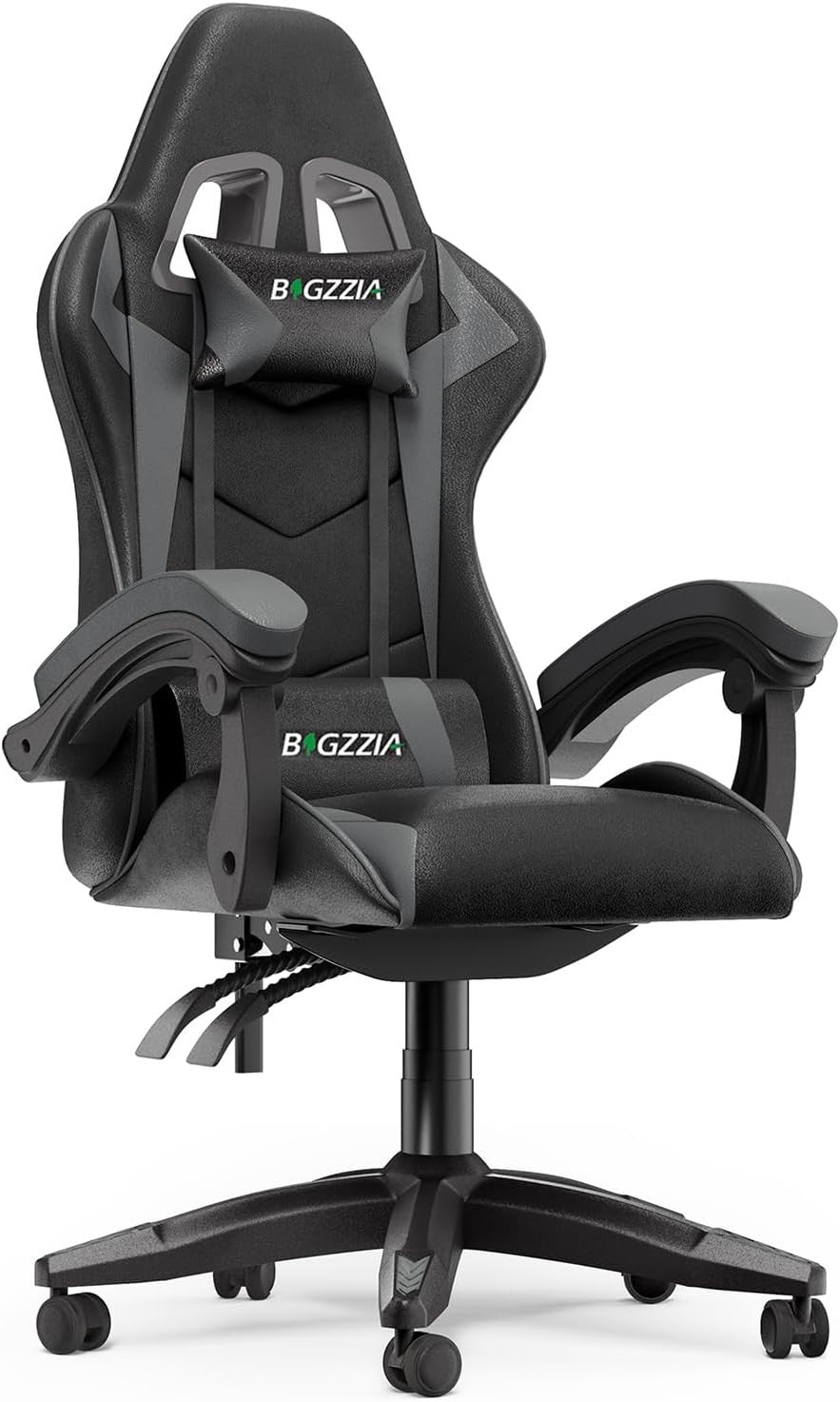 Ergonomic Gaming Chair Grey Reclining Adjustable Office PC Seat
