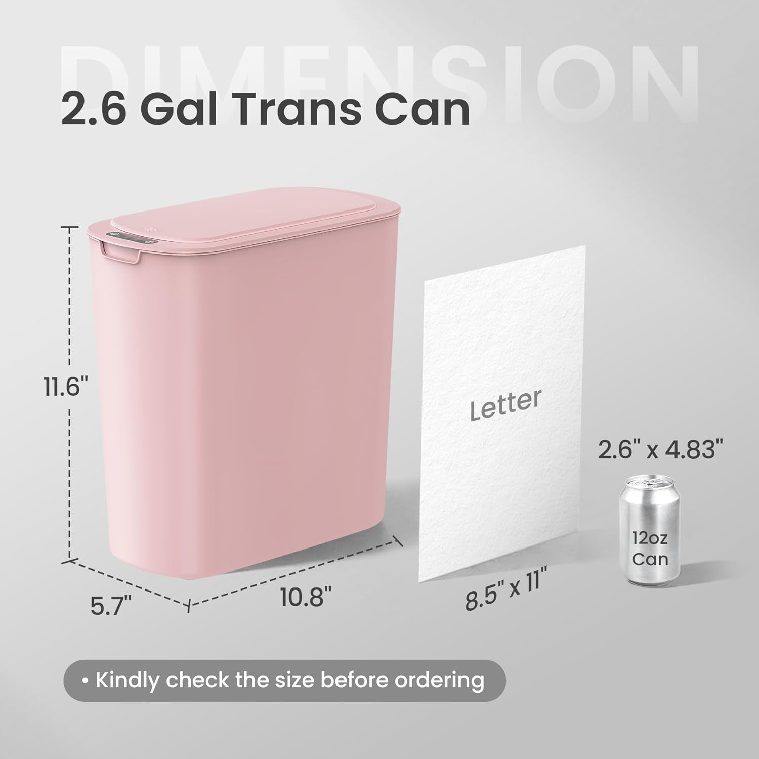 2.6G Touchless Motion Sensor Trash Can | Smart Bathrom Waste Bin
