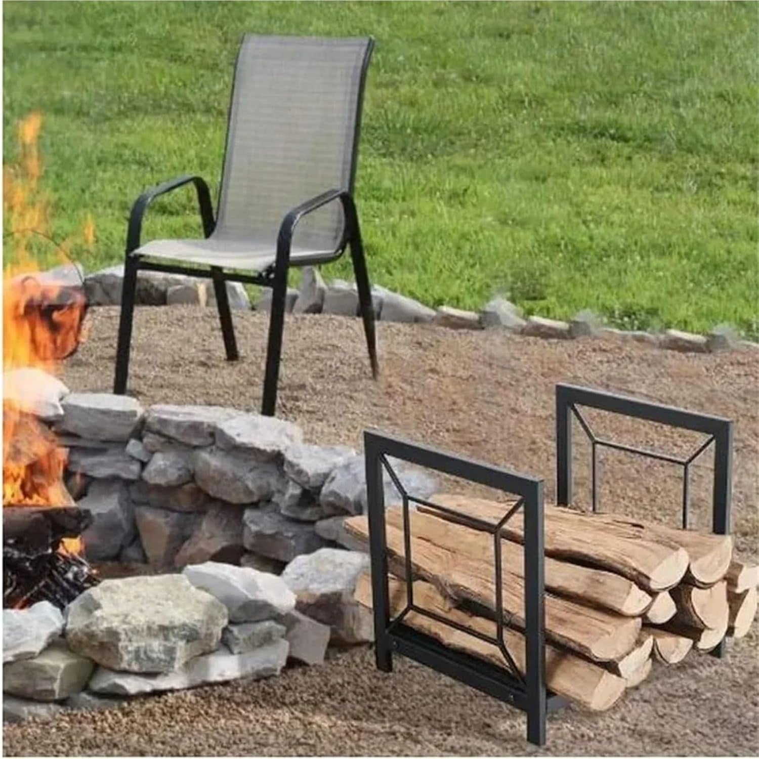 Heavy Duty Firewood Log Holder Indoor Outdoor Metal Rack ✅ Sturdy & Space-Saving