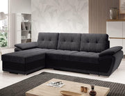 Space-Saving Grey Black L-Shape Sofa Bed with Storage & Sleep Function