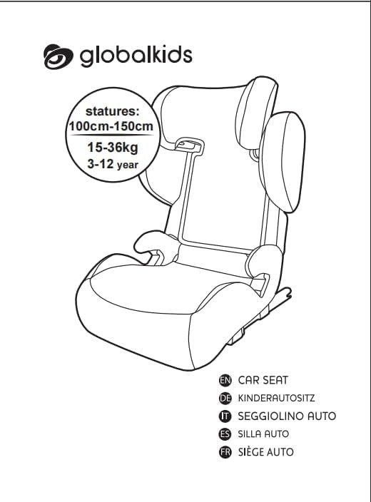 i-Size High Back Booster Car Seat ISOFIX 3–12 Years Side Impact Safety