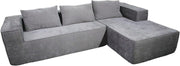 Modern L-Shaped Convertible Sofa Bed Grey Fabric Couch for Small Spaces