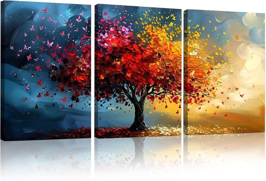 Tree of Life Canvas Wall Art Set of 3 Framed 12x16in Prints