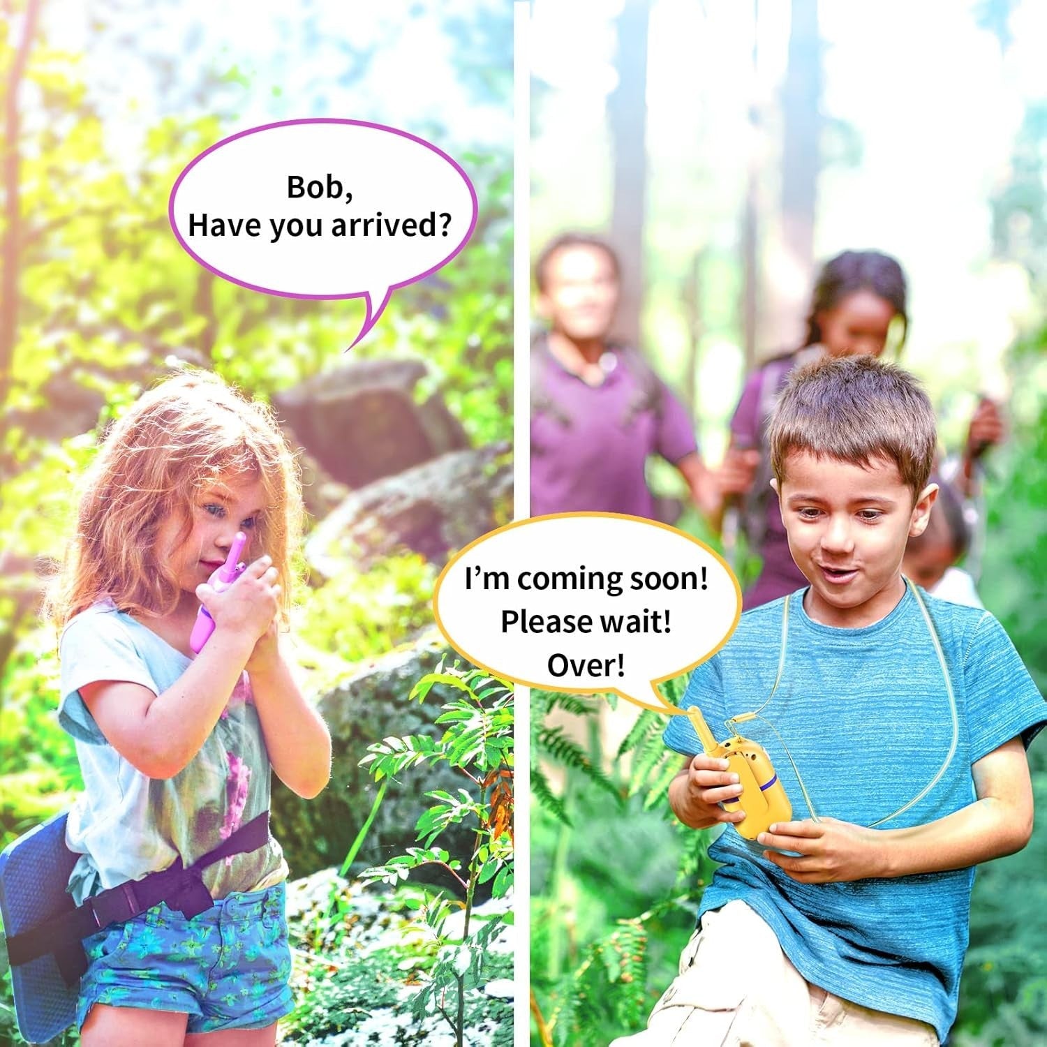 Kids Rechargeable Walkie Talkies 2 Pack Long Range VOX 48H Battery