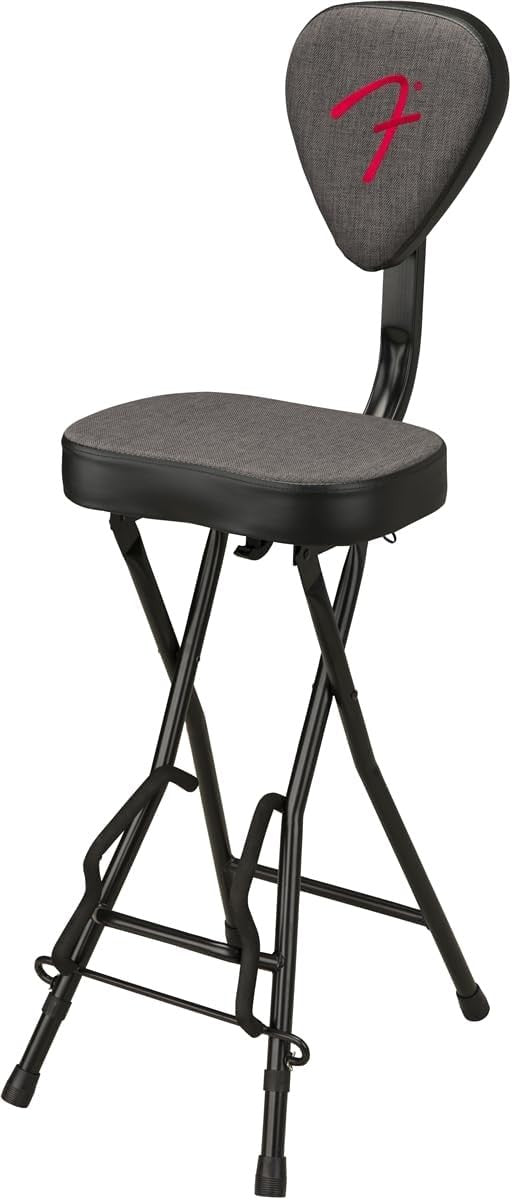 Guitar Seat Stool with Built-In Stand Foldable Non-Slip Grey