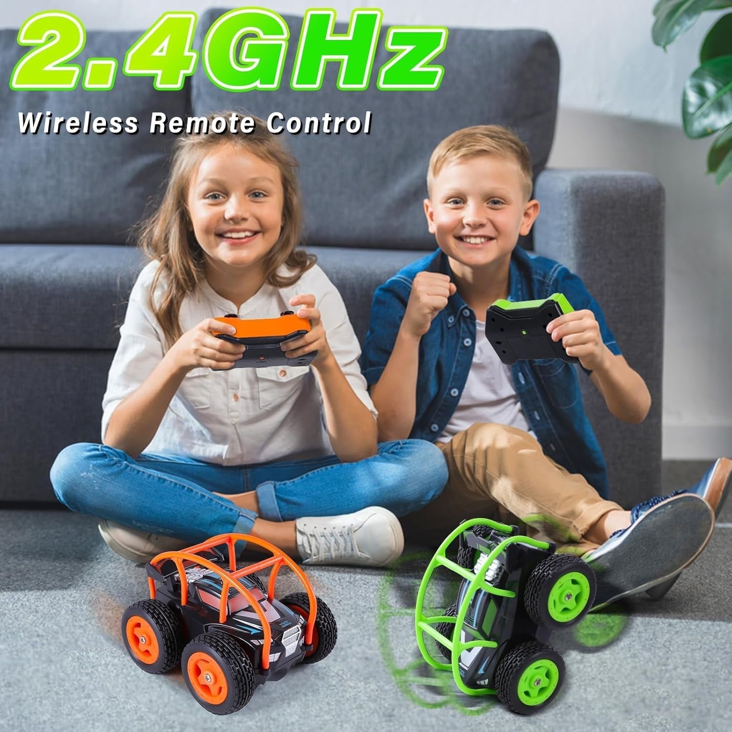 Mini 360° Flip Stunt RC Car 2.4GHz – Rechargeable Remote Control Toy for Kids 3+