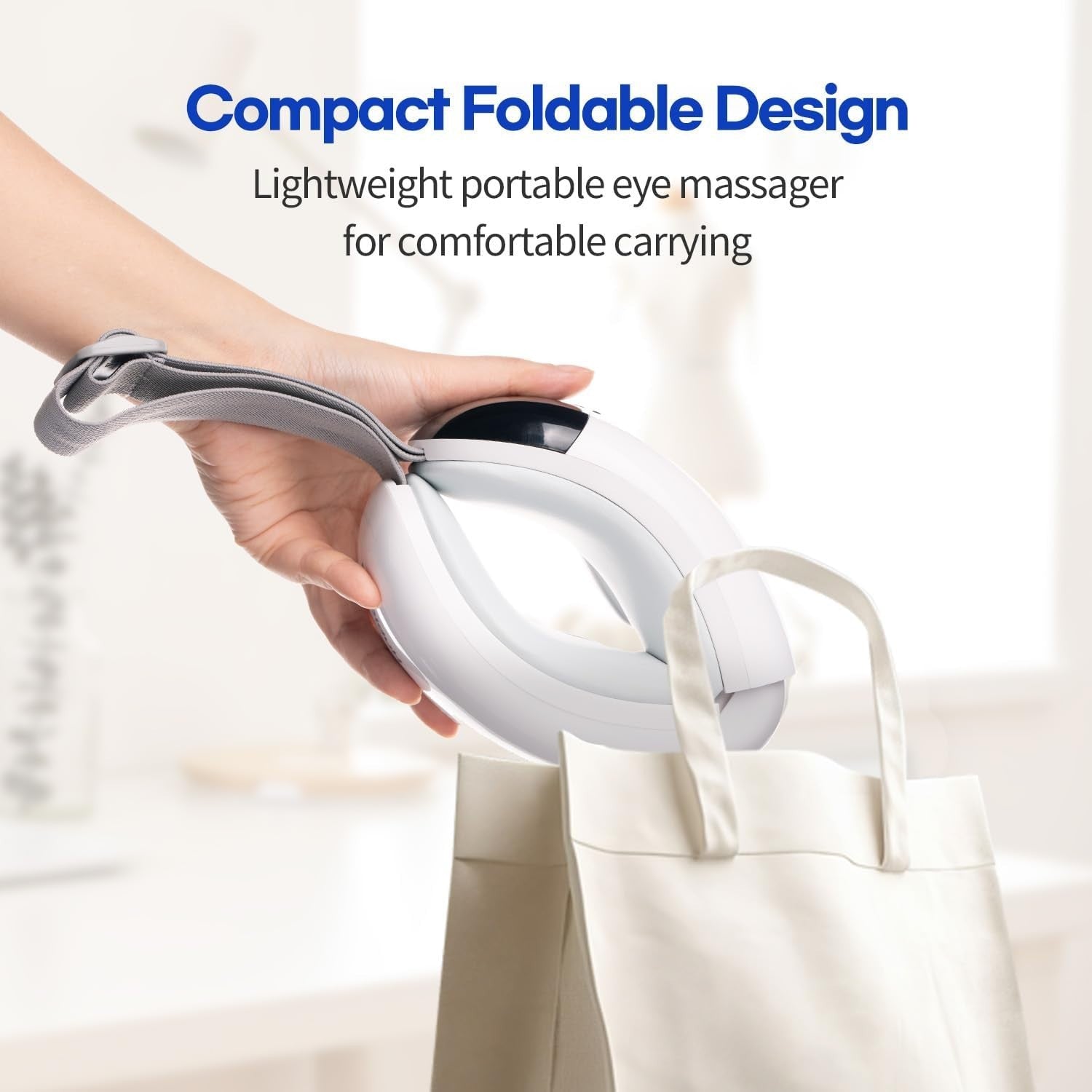 Hot Cold Eye Massager with Air Compression Vibration Bluetooth for Sleep Relief
