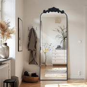 Oversized Full Length Mirror 180x76cm Arch Black Frame Leaning Wall Decor