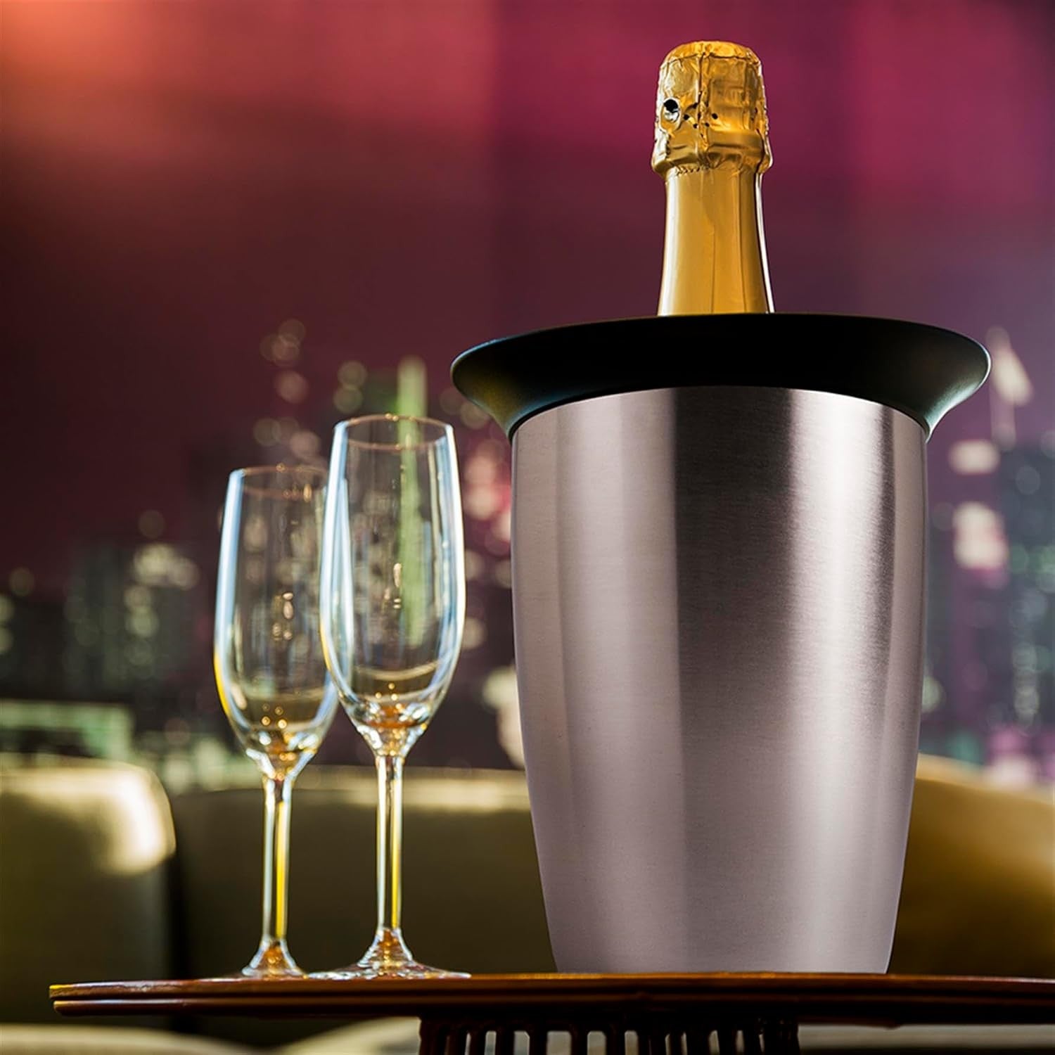 Champagne Bottle Cooler Ice-Free Stainless Steel Fast Chill Reusable Sleeve