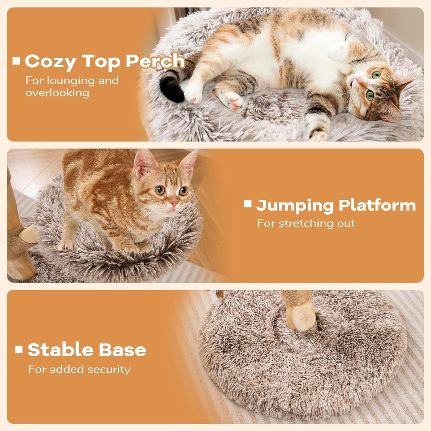 Solid Wood Cat Tree Grey Plush 90cm Multi Level Scratching Post Indoor