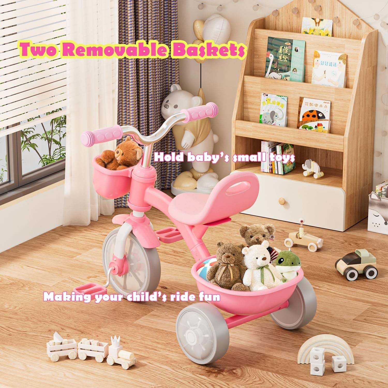 Unicorn Tricycle LED Light Wheels Kids Balance Bike Girls Age 2-5 Years
